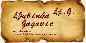 LJubinka Gagović vizit kartica